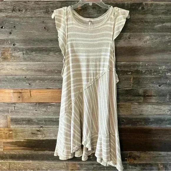 Free People Between The Lines Dress in Brown small - Picture 2 of 6